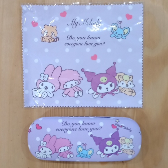 My Melody Kuromi Eyeglass Case Cleaning Cloth Sanrio - Picture 1 of 8